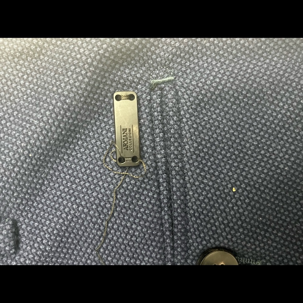 Armani dress pant dark blue (hint of navy blue) with a pattern. Real nice pants